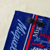 Individuelle Name in allen grafischen Texten graub Strandtuch (Beispiel)