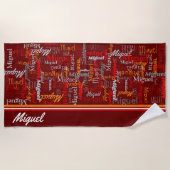 Individuelle Name in allen grafischen Texten rot-o Strandtuch (Vorderseite)