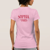 Individuelle Name in Paris Bachelorette Rosa T-Shirt (Rückseite)