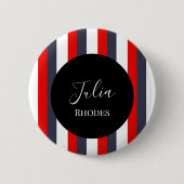 Individuelle Name in Rot, Weiß und Blau Button (Vorderseite)