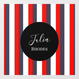 Individuelle Name in Rot, Weiß und Blau Fensteraufkleber