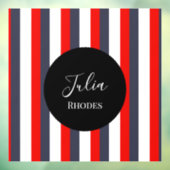 Individuelle Name in Rot, Weiß und Blau Fensteraufkleber (Blatt 3)