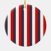 Individuelle Name in Rot, Weiß und Blau Keramik Ornament (Hinten)