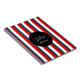 Individuelle Name in Rot, Weiß und Blau Notizblock