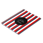 Individuelle Name in Rot, Weiß und Blau Notizblock (Linke Seite)