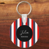 Individuelle Name in Rot, Weiß und Blau Schlüsselanhänger (Vorderseite)