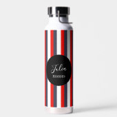 Individuelle Name in Rot, Weiß und Blau Trinkflasche (Links)