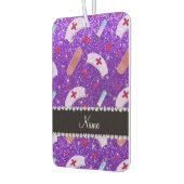 Individuelle Name indigo lila Glitzer Krankenschwe Autolufterfrischer (Links)