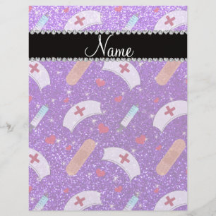 Individuelle Name indigo lila Glitzer Krankenschwe Flyer