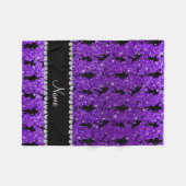 Individuelle Name indigo lila Glitzer Lacrosse Pla Fleecedecke (Vorderseite (Horizontal))