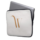Individuelle Name Initial l Clean Beige & Brown Sc Laptopschutzhülle (Vorderseite Links)
