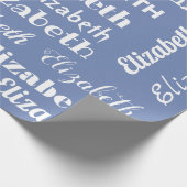 Individuelle Name Initial Monogram Blue White Gift Geschenkpapier (Ecke)
