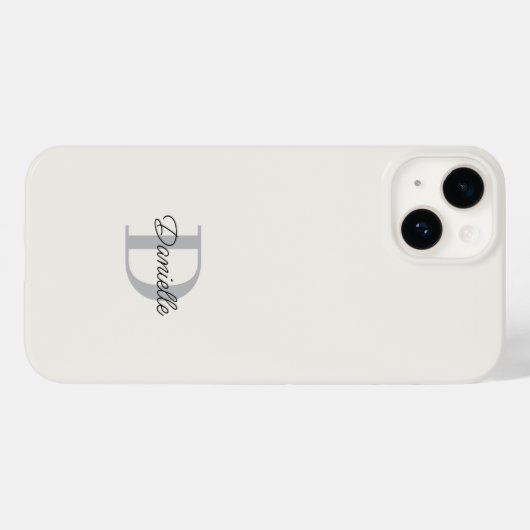 Individuelle Name Initial Monogram Modernes Minima Case-Mate iPhone Hülle (Rückseite (Horizontal))