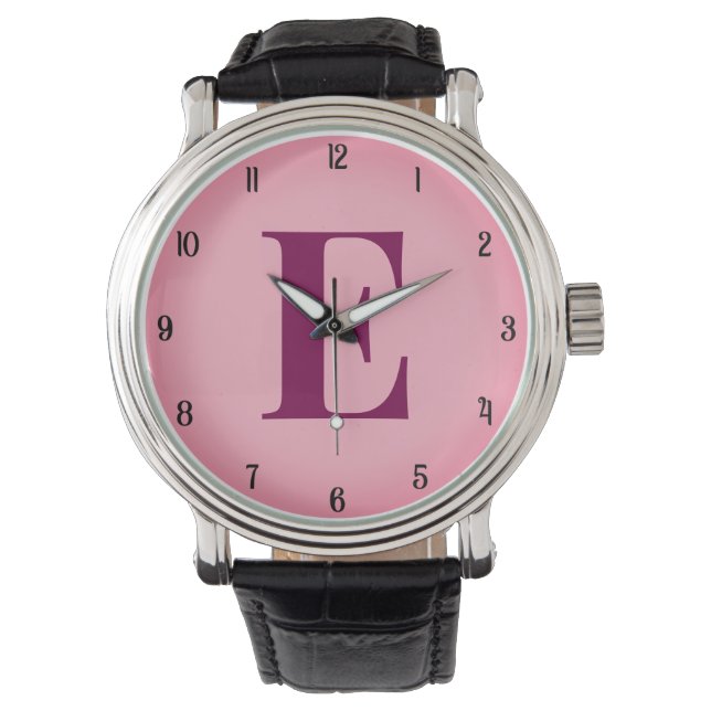 Individuelle Name Initial Personalisiert Monogramm Armbanduhr (Vorderseite)