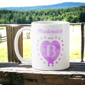 Individuelle Name Initial Polka Dot Lila Herz Kaffeetasse