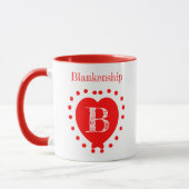 Individuelle Name Initial Polka Dot Red Heart Tasse (Links)