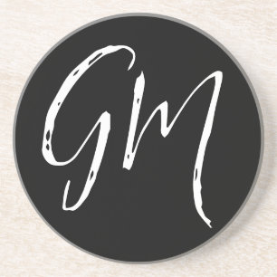 Individuelle Name Initialen personalisiert zwei Bu Getränkeuntersetzer