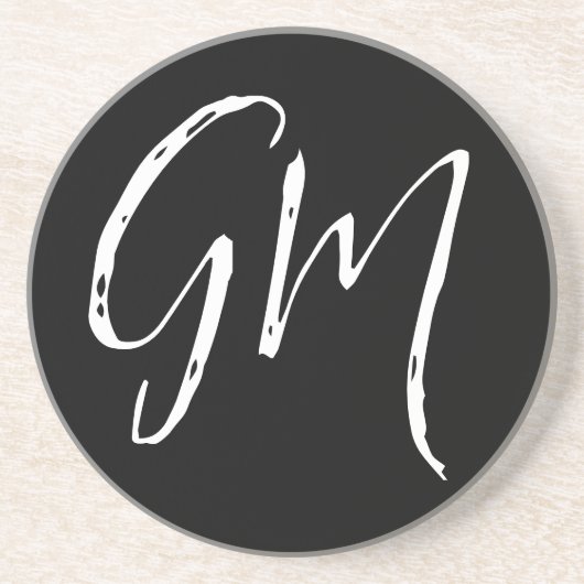 Individuelle Name Initialen personalisiert zwei Bu Getränkeuntersetzer (Vorne)