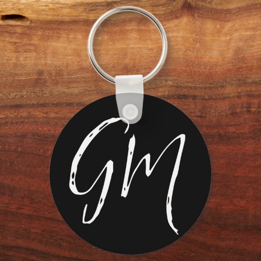 Individuelle Name Initialen personalisiert zwei Bu Schlüsselanhänger (Rückseite)