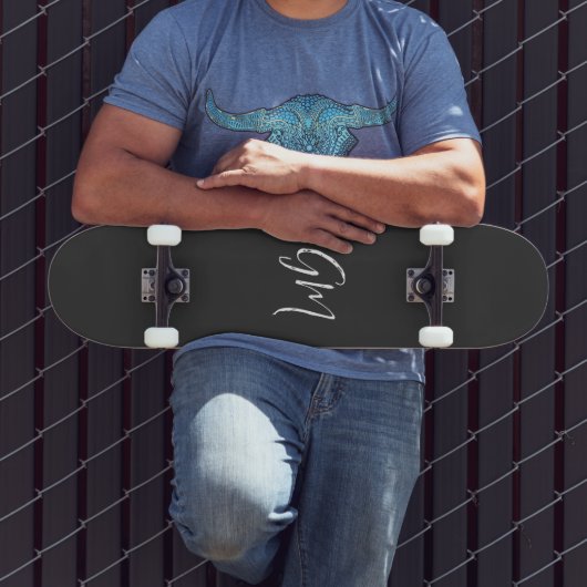 Individuelle Name Initialen personalisiert zwei Bu Skateboard (Außenbereich 3)