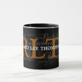 Individuelle Name & Initialen Personalisierte Typo Tasse (Zentrum)