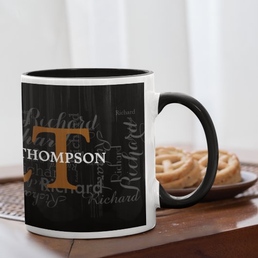 Individuelle Name & Initialen Personalisierte Typo Tasse