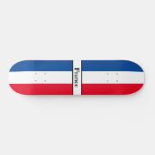 Individuelle Name-Initials Blue, White & Red Skate Skateboard (Horizontal)