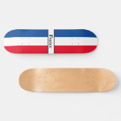 Individuelle Name-Initials Blue, White & Red Skate Skateboard (Horizontal)