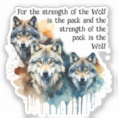 Individuelle Name Inspiration Wolf Quote Stratset Aufkleber (Vorderseite)