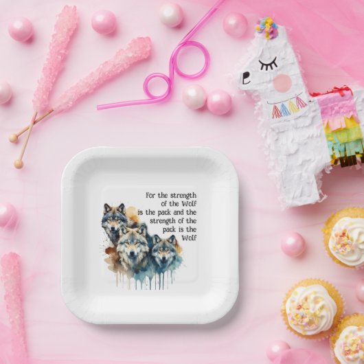 Individuelle Name Inspiration Wolf Quote Stratset Pappteller (Party)