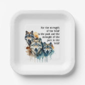 Individuelle Name Inspiration Wolf Quote Stratset Pappteller (Vorderseite)