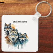 Individuelle Name Inspiration Wolf Quote Stratset  Schlüsselanhänger (Rückseite)