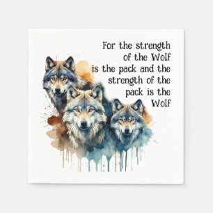 Individuelle Name Inspiration Wolf Quote Stratset  Serviette