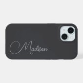 Individuelle Name iPhone 15 Hülle (Rückseite (Horizontal))