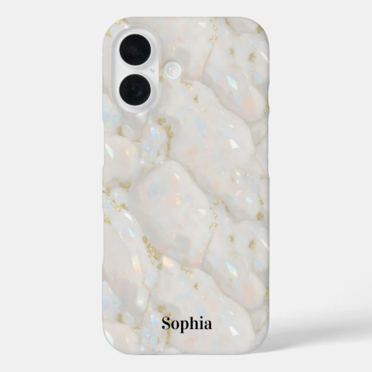 Individuelle Name Iridescent Opal Stone Case-Mate iPhone Hülle (Rückseite)