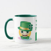 Individuelle Name Irish Emoji mit Hut und Kleeblat Tasse (Links)