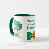 Individuelle Name Irish Emoji mit Hut und Kleeblat Tasse (Vorderseite Links)