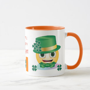 Individuelle Name Irish Emoji mit Hut und Kleeblat Tasse