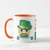 Individuelle Name Irish Emoji mit Hut und Kleeblat Tasse (Links)