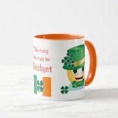 Individuelle Name Irish Emoji mit Hut und Kleeblat Tasse (VorderseiteRechts)