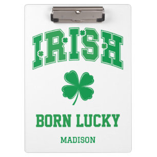 Individuelle Name Irish Geboren Lucky Klemmbrett