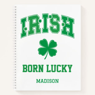 Individuelle Name Irish Geboren Lucky Notizblock