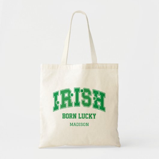 Individuelle Name Irish Geboren Lucky Tragetasche (Vorne)
