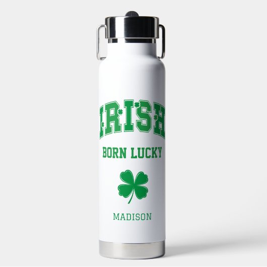 Individuelle Name Irish Geboren Lucky Trinkflasche (Vorderseite)