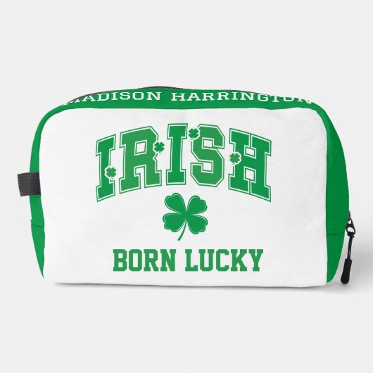 Individuelle Name Irish Geboren Lucky Waschbeutel (Vorderseite)