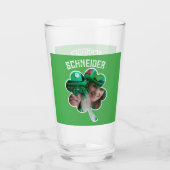 Individuelle Name Irish Klee Foto St Patricks Day Glas (Rückseite)