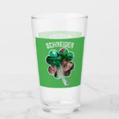 Individuelle Name Irish Klee Foto St Patricks Day Glas (Vorderseite)
