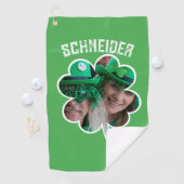 Individuelle Name Irish Klee Foto St Patricks Day Golfhandtuch (Insitu)