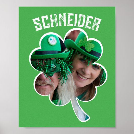Individuelle Name Irish Klee Foto St Patricks Day Poster (Vorne)