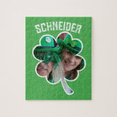 Individuelle Name Irish Klee Foto St Patricks Day Puzzle (Vertikal)